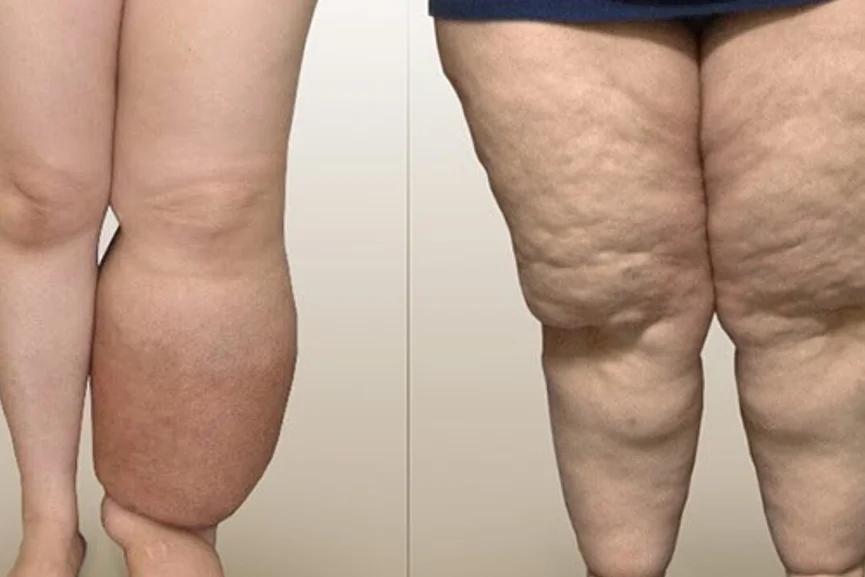 Piernas con linfedema de miembros inferiores